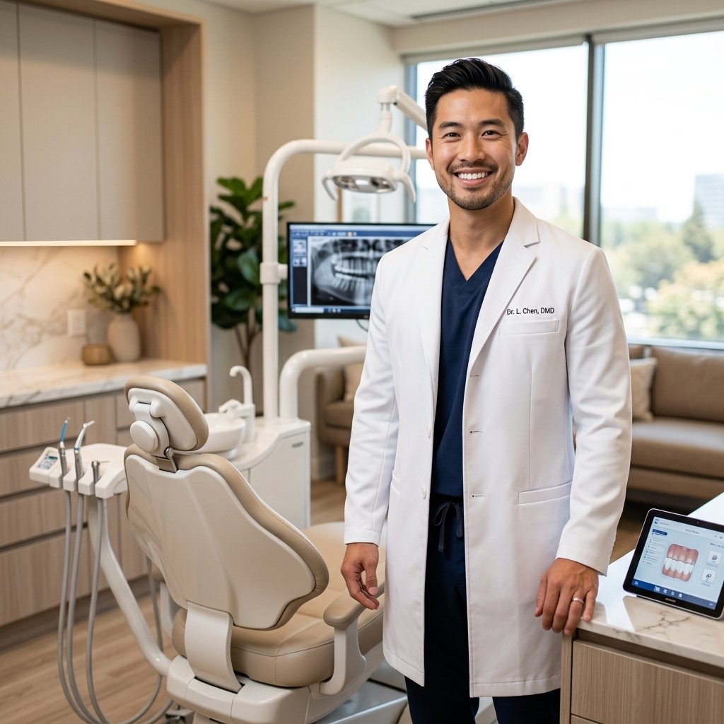 Dentista trabalhando